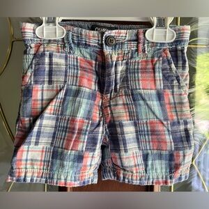 OshKosh B'gosh 100% Cotton Preppy Madras Plaid Shorts Baby Boys Size 18M